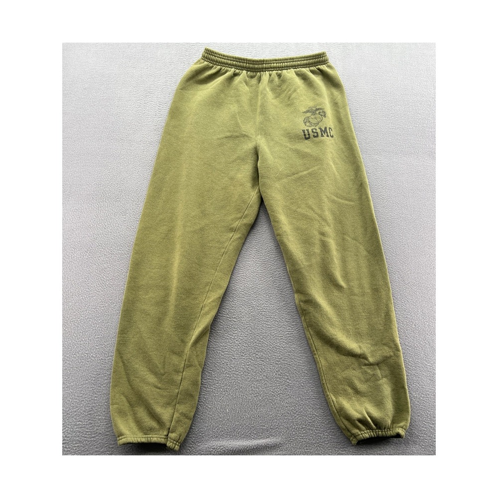 VTG Soffe USMC Sweatpants Mens Large Olive Green EGA Logo Joggers Made in USA